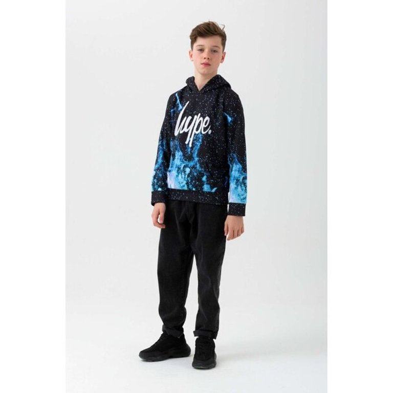 Boys Fire Hoodie (Blue/Black/White)