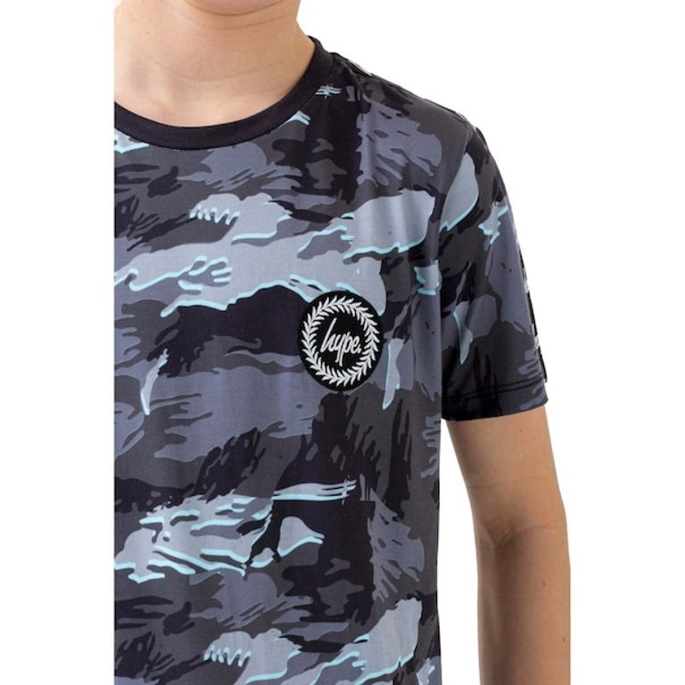 Boys Gloom Camo T-Shirt (Gray/Black)