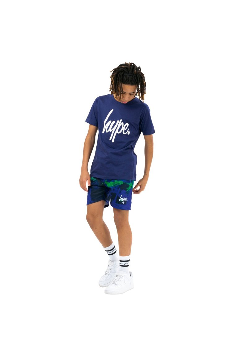 Boys Reef Spray Script T-Shirt & Shorts Set - Navy/White/Green