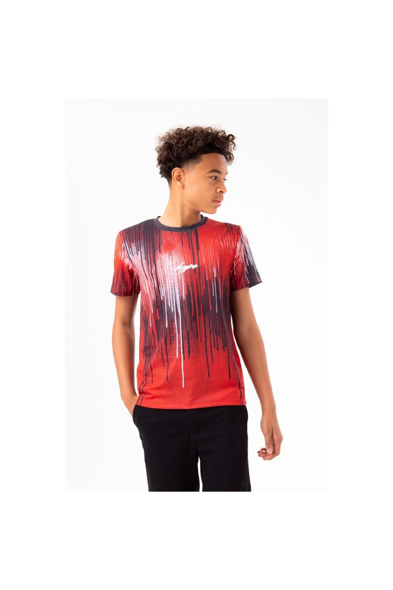 Boys Scribble T-Shirt - Red/Black