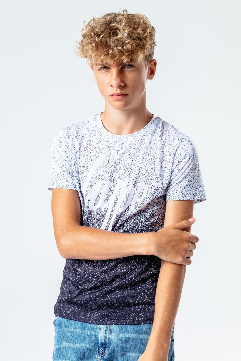 Boys Speckle Fade T-Shirt/Black - White/Black