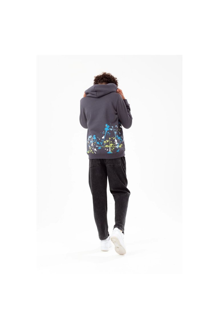 Boys Splat Script Hoodie - Gray