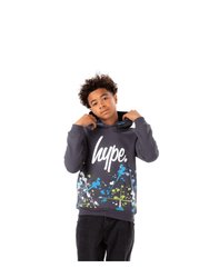 Boys Splat Script Hoodie - Gray - Gray