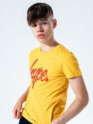 Boys Sunset Double T-Shirt - Yellow/Red