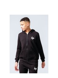 Childrens/Kids Full Zip Tracksuit - Black