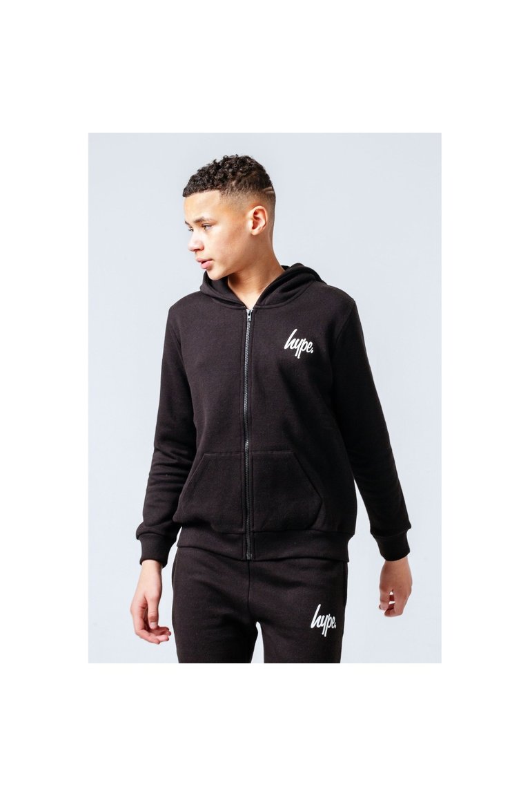 Childrens/Kids Full Zip Tracksuit - Black