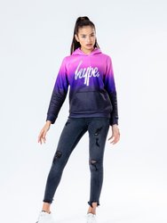 Childrens/Kids Sweetshop Fade Hoodie - Black/Purple/Pink - Black/Purple/Pink