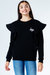 Girls Annabel Ruffle Sweater - Black - Black