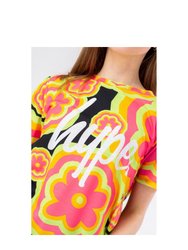 Girls Bubble Floral Script T-Shirt