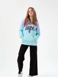 Girls Drip Glitter Script Hoodie - Mint