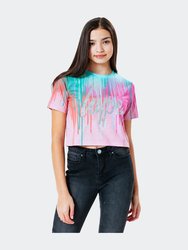 Girls Drips Crop T-Shirt