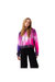 Girls Drips Foil Script Crop Hoodie - Dark Pink/Silver