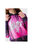 Girls Drips Foil Script Crop Hoodie - Dark Pink/Silver