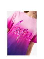 Girls Fade Foil Script T-Shirt