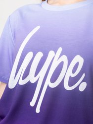 Girls Fade Script T-Shirt - Purple