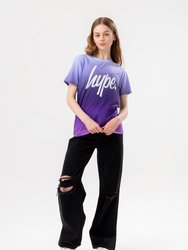 Girls Fade Script T-Shirt - Purple - Purple