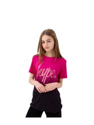 Girls Fade T-Shirt in Berry/Black - Berry/Black