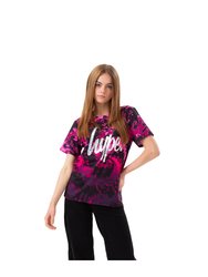 Girls Fade Tie Dye Script T-Shirt