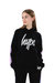 Girls Fantasy Script Hoodie - Black/White/Purple