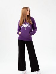 Girls Foil Script Hoodie - Purple