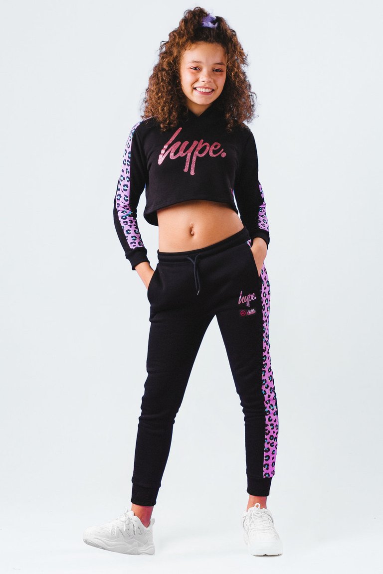 Girls Leopard Diva LOL Surprise Cropped Hoodie Long