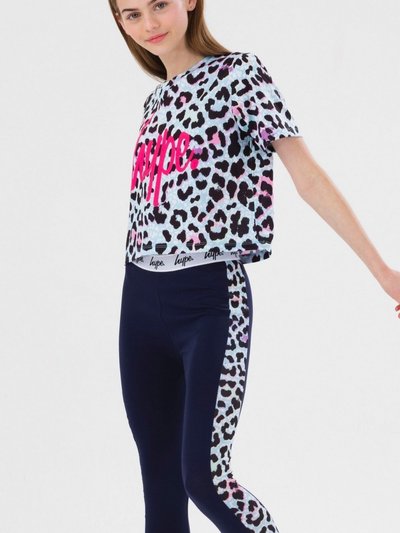 Hype Girls Leopard Print Crop Top - Blue product
