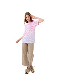 Girls Leopard Print T-Shirt - Pink/White - Pink/White