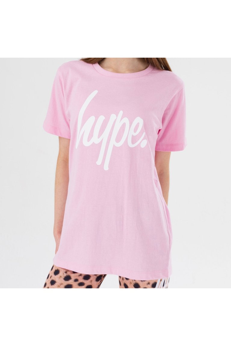 Girls Leopard Print T-Shirt & Shorts Set