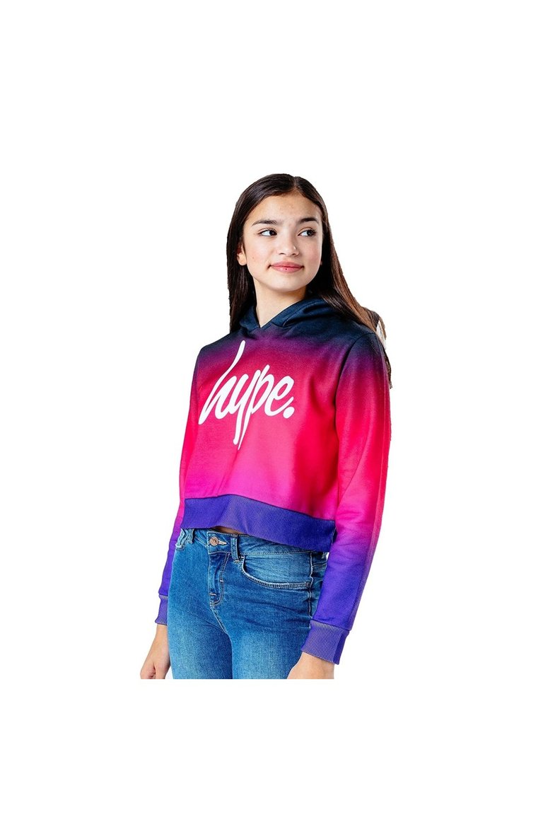 Girls Pretty Fade Cropped Hoodie