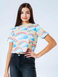 Girls Rainbow Crop T-Shirt