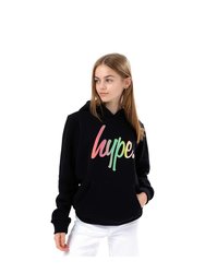 Girls Rainbow Hoodie - Black