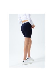 Girls Script Cycling Shorts - Navy