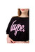 Girls Script Elasticated Hem Crop T-Shirt -Black