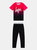 Girls Script Fade T-Shirt And Leggings Set - Pink/Black