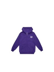 Girls Script Full Zip Hoodie - Purple