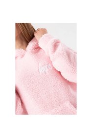 Girls Sherpa Fleece Hoodie - Pink