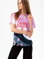 Girls Star Wave Glitter Script T-Shirt - Multicolored