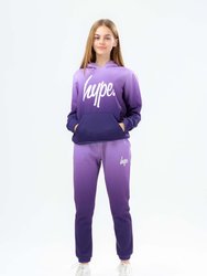 Girls Subtle Fade Hoodie - Purple/White