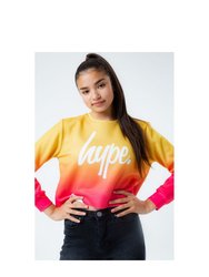 Girls Sunset Fade Crop Sweatshirt