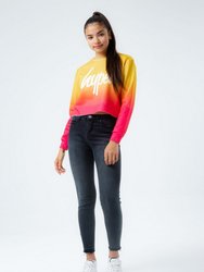 Girls Sunset Fade Crop Sweatshirt