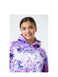 Hype Childrens/Kids Graffiti Nerf Crop Hoodie (Pink/Purple)