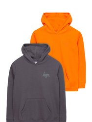 Hype Childrens/Kids Hoodie - Orange/Gray
