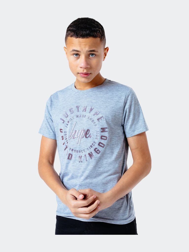 Hype Childrens/Kids Oil Cog T-Shirt - Gray - Blue