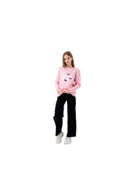 Hype Girls Butterfly Sweatshirt - Pink/White