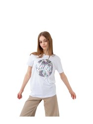 Hype Girls Dream Sequin Circle T-Shirt - White/Silver