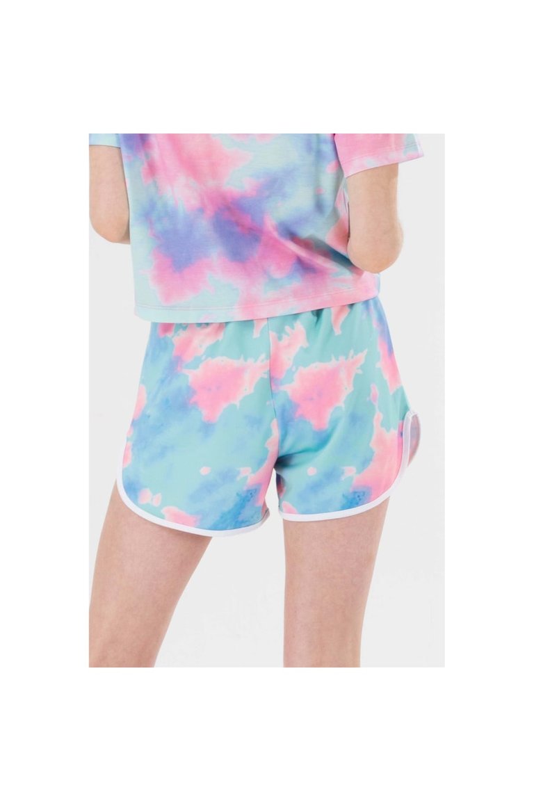 Hype Girls Dream Smudge Script Casual Shorts (Blue/Pink)