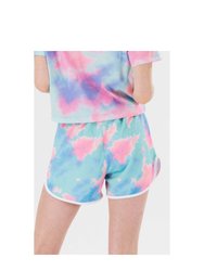 Hype Girls Dream Smudge Script Casual Shorts (Blue/Pink)