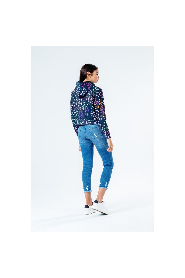 Hype Girls Floral Ditsy Cropped Hoodie