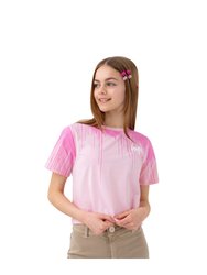 Hype Girls Glitter Drip Script Crop Top - Pink