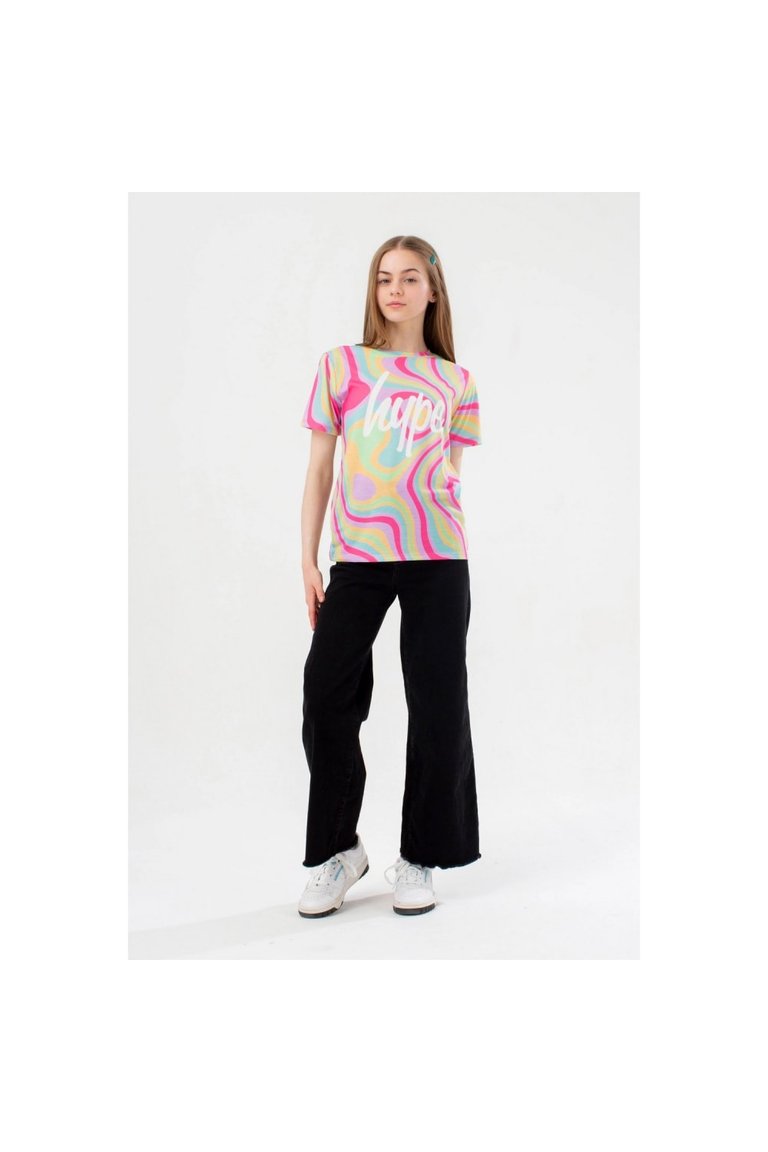 Hype Girls Groovey Script T-Shirt (Multicolored)